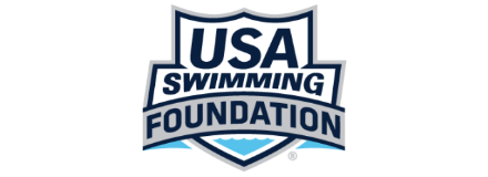 Logo of the USA Swimming Foundation with a blue and white shield design.