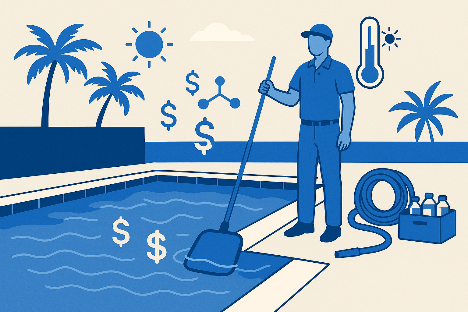 Professional Pool Cleaning in San Antonio with Cost and Care Illustration