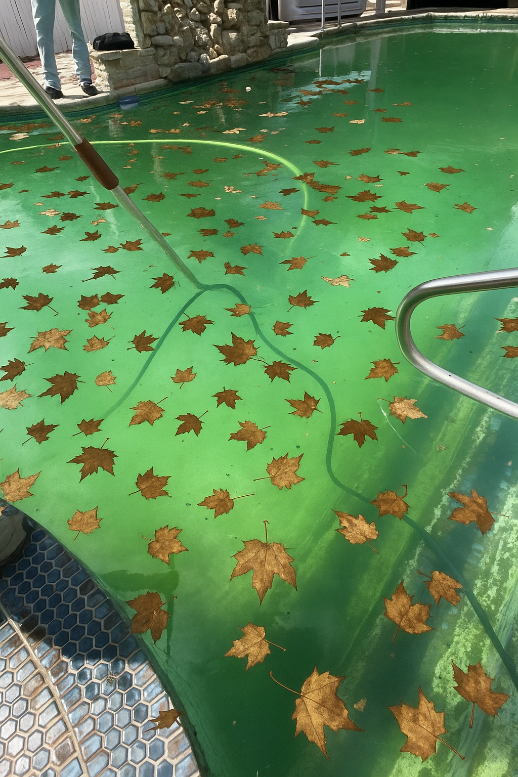 Greenpool with leaves